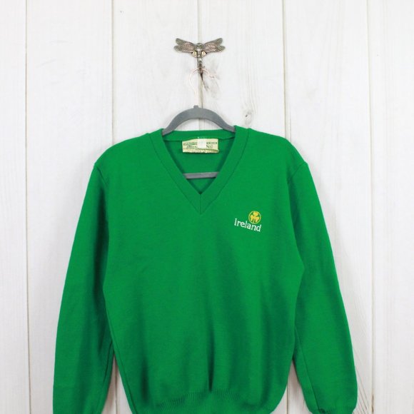 Vintage Traditional Craft Green V Neck Knitwear Pullover Sweater Size 38/40 - Picture 2 of 9